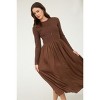 August Sky Women's Front Button Up Mixed Media Midi Dress - 4 of 4