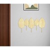 HomeRoots 18" Golden Aluminum Leaf Five Hook Wall Mount Coat Rack - 2 of 4
