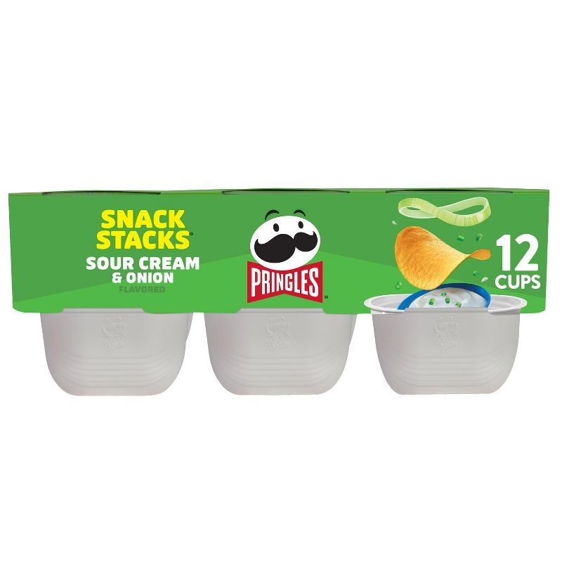 Pringles Snack Stacks Sour Cream &#38; Onion Potato Crisps Chips - 8.8oz/12ct, 1 of 10