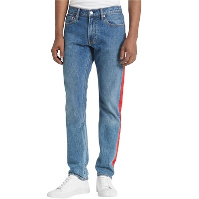 Calvin Klein Mens Side Stripe Slim Fit Jeans