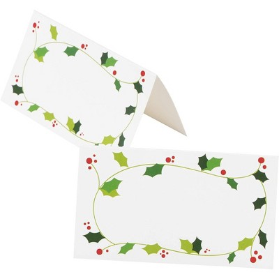 Juvale 100-Pack Christmas Place Cards for Dinner Parties, Holiday Table Settings (2 x 3.5 In)
