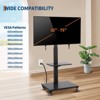 Coucheta Rolling TV Stand with Power Outlet for 32-75 Inch Flat Curved Screen TVs, Height Adjustable TV Cart, Portable TV Stand Holds up to 110 lbs - 4 of 4