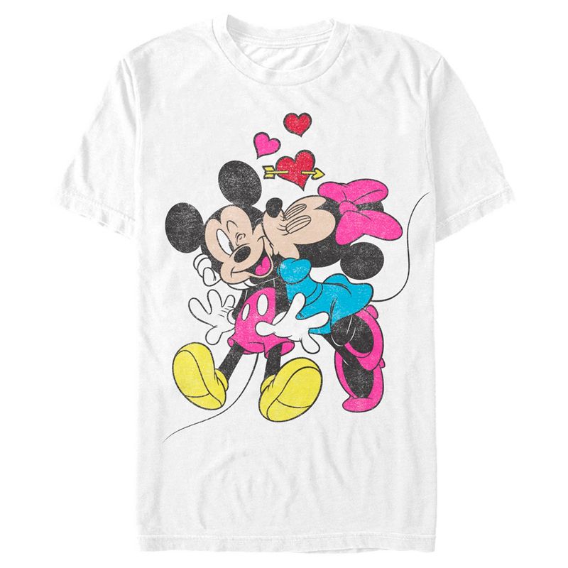 Men's Mickey & Friends Valentine's Day Minnie Mouse Smooch T-Shirt, 1 of 6