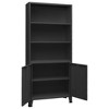 vidaXL Bookshelf Bookcase with 3 Shelves Decor Cabinet with Display Steel - 4 of 4