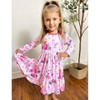 Disney Princess  Floral Toddler Girl Dress A Line Long Sleeve Kids Casual Fall Clothes - 4 of 4