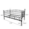 TiramisuBest Twin Size Daybed Metal Frame with Trundle Set, Twin Day Bed Sofa, Daybed and Roll Sofa Bed for Guest Room, Bedroom, Living Room, Black - 3 of 4