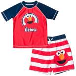 Sesame Street Elmo Baby Pullover Rash Guard and Swim Trunks Outfit Set Toddler 