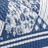 Collections Etc Lucy Oversized Diamond Patchwork Blue and White Quilt - 3 of 3