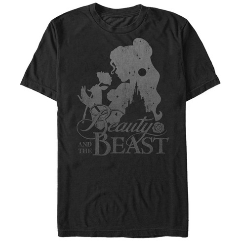 Men S Beauty And The Beast Belle Rose Silhouette T Shirt Target