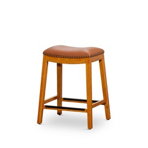 NicBex Dining Chairs Upholstered Chair Backless Saddle Leather Seat Counter Stools for Kitchen, Bedroom - 1 of 4