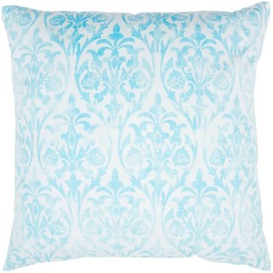 Life Styles Faded Damask Oversize Square Throw Pillow Aqua - Nourison, Blue