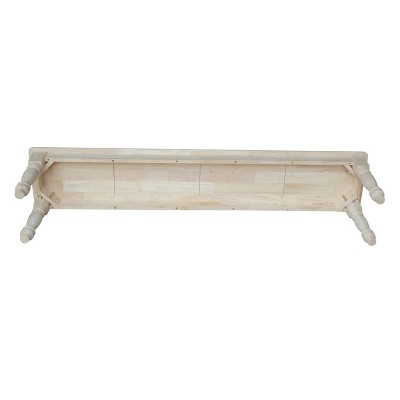 Shaker-Inspired White Solid Parawood 74'' Bench with Tapered Legs
