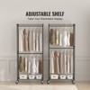 VEVOR Heavy Duty Clothes Rack, Double Hanging Rods Clothing Garment Rack with Bottom and Top Storage Tier, Rolling Clothing Rack for Hanging Clothes - 3 of 4