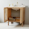 30" Bathroom Vanity with Sink – Natural Bamboo Cabinet with Handwoven Rattan Doors, Freestanding Bathroom Cabinet - 3 of 4