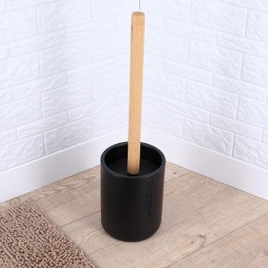 Evideco French Home Goods Stylish Toilet Brush and Holder Set with Natural Bamboo handle - 1 of 4