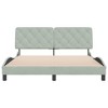 vidaXL Queen Velvet Bed Frame with Headboard - Light Gray, 59.8"x79.9", Soft Comfort, Stylish Modern Bedroom Furniture, Plywood Slats for Stability - 4 of 4