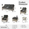 XIZZI 8 Pieces Wicker Sofa with Cushion, Swivel Rocking Chairs, High Back Rattan Chairs and Ottomans, 9 Seats Conversation Set for Backyard - 2 of 4