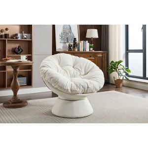 CAVINAS 360° Swivel Barrel Chair,Plush Rotating Accent Chair with Sturdy Base for Living Room,Office - 1 of 4