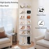 7 Tier Rotating Shoe Rack Tower, Revolving Shoe Rack Storage, Round Carousel Vertical Handbag and Shoe Organizer ,White - 3 of 4