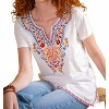 Women's Wo's Knit Split Embroidered Blouse - PAPARAZZI - 2 of 2