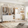 Besiost Set of 4 Closet Organizer System with Wood Drawers, 104-In Freestanding Wardrobe with Mirror and Hanging Rods - 2 of 4