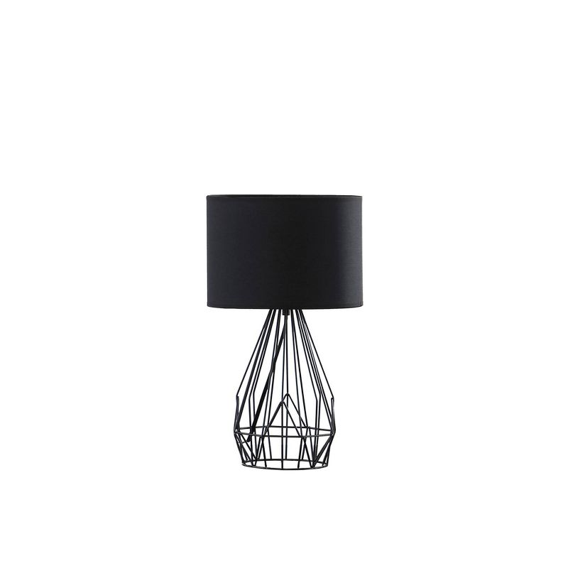 17.5&#34; Industrial Farm Metal Cage Table Lamp Black - Ore International, 1 of 5
