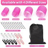 Hair Rollers 48 Pcs Set, 24Pcs Hair Rollers 4 Sizes and 24 Pcs Hair Clips for Long Medium Short Hair (Pink) - 2 of 4