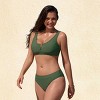 Women's Olive Green Tie-Back V-Wire Bikini Set - Cupshe - 3 of 4