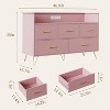 47" Modern Dresser with Built-In Lights & Charging Station - 5 Smooth-Gliding Drawer Wood Chest for Bedroom, Living Room, Entryway - 2 of 4