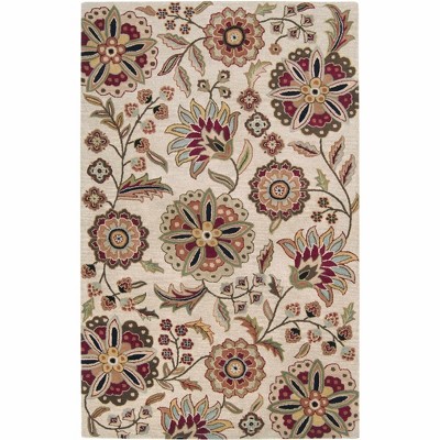 Hauteloom Longford Beige Floral Wool Carpet