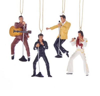 Kurt Adler 2.5-Inch Resin Elvis Presley, 4-Piece Ornament Gift Set