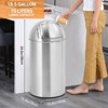 GustoWave 13 Gallon/18.5 Gallon Trash Can, Garbage Can with Push Lid, Heavy Duty Stainless Steel Waste Bin with Removable Inner Bucket, Trash Bin - 4 of 4