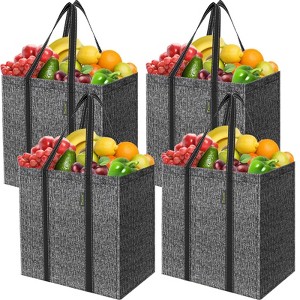 4pc Grocery Shopping Tote Bags - HOMLUX™: Foldable, Reusable - 1 of 4