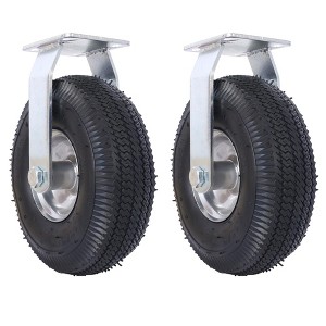 Pneumatic Caster Wheels with Swivel Plate, 5/8 Inch Bore Axle, Steel ...