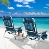 Gymax Beach Chair Set Portable Camping Chairs with 5 Adjustable Positions 3 Pieces Folding Beach Chair and Table Set No Assembly Required - 2 of 4