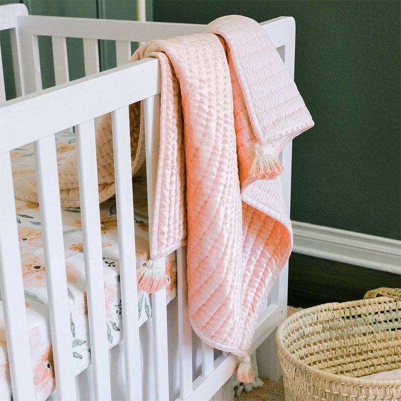 Crane Baby Quilted Baby Reversible Blanket - Parker Rose, 6 of 10