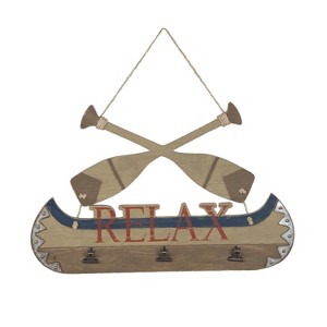 Beachcombers Relax Double Oar Sign 20 x 0.25 x 7.875 Inches. - 1 of 2