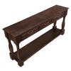 Lyngins Mid-Century  Entryway Table, Solid Wood Console Table with Storage, 63" Long Sofa Table with 3 Drawers + Fixed Lower Shelf, Easy Assembly - 3 of 4