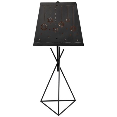 Northlight Snowflakes and Stars Iron Table Lamp with Shade - 27.75" - Black and Copper