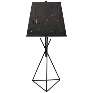 Northlight Snowflakes and Stars Iron Table Lamp with Shade - 27.75" - Black and Copper - 1 of 4