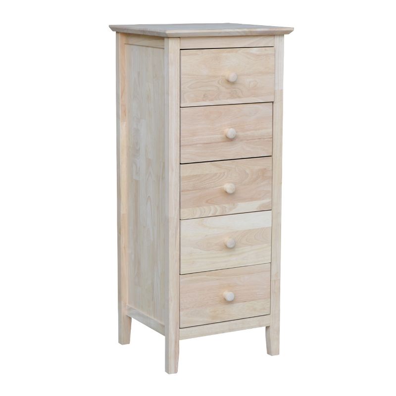 Lingerie Chest Dresser with 5 Drawers Unfinished - International Concepts, 1 of 12