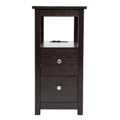 FURNIinspire Utility Storage Cabinets Contemporary Robust Wooden Build for Living Area, Black, 11.81"*23.62"*24"