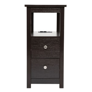FURNIinspire Utility Storage Cabinets Contemporary Robust Wooden Build for Living Area, Black, 11.81"*23.62"*24" - 1 of 4