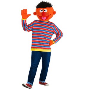 HalloweenCostumes.com M  Men  Men's Sesame Street Ernie Mascot Costume, Orange/Red/Blue - 1 of 4