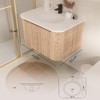 Lyngins Wall-Mounted Bathroom Vanity with Sink, Modern Floating Vanity Cabinet with Soft Close Drawer, Wave Texture Wood Finish, Cultured Marble - 3 of 4