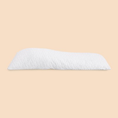 Coop Home Goods 20”x 54" Adjustable Memory Foam Body Pillow, Support Pillow - GREENGUARD Gold Certified - Lulltra Washable Cover - White (1 Pack)