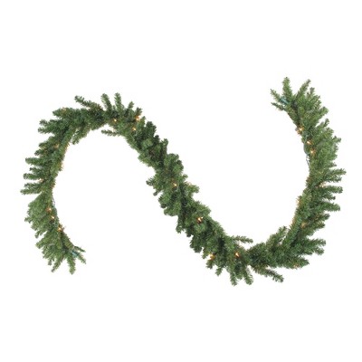 Northlight 9' x 12" Prelit Canadian Green Pine Artificial Christmas Garland - Clear Lights