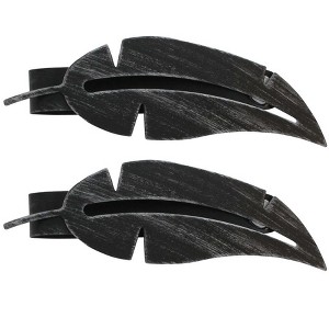 Evideco French Home Goods Metal Feather Curtain Tiebacks with Magnetic Closure – No Installation Needed - 1 of 4
