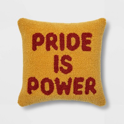 Photo 1 of 16" Indoor Throw Pillow Pride is Power Mustard Yellow - Pride