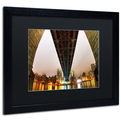 Trademark Fine Art -David Ayash 'Under the Queensboro Bridge' Matted Framed Art